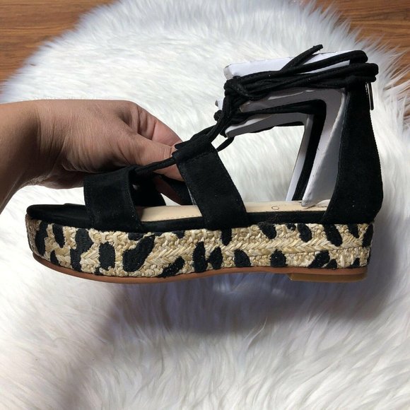 NWT Vince Camuto Espadrille Platform Sandals Black - Picture 5 of 10
